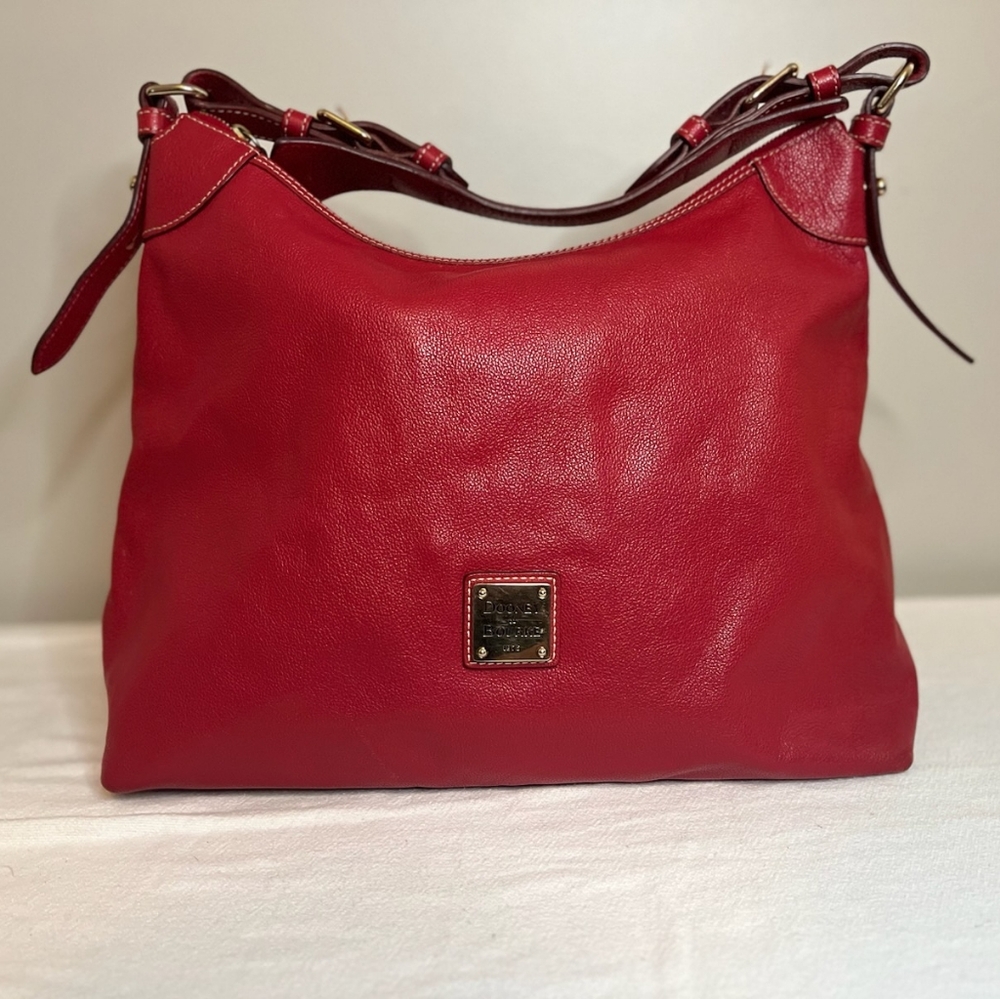 Red Pebbled Leather Dooney & Bourke shoulder bag